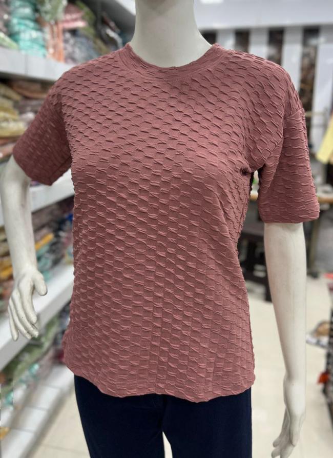 Imported Pink Daily Wear Plain Readymade Top